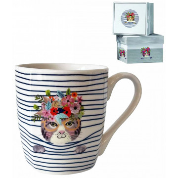 Mug CHAT FLEURI dans coffret