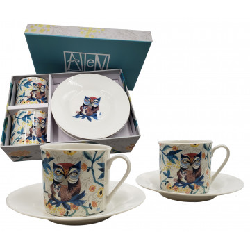 Coffret 2 tasses HIBOU et JEUNE HIBOU ALLEN DESIGNS