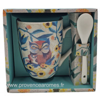 Mug avec cuillère HIBOU et JEUNE HIBOU ALLEN DESIGNS