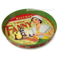 Plateau en fer rond " bistrot chez fanny "