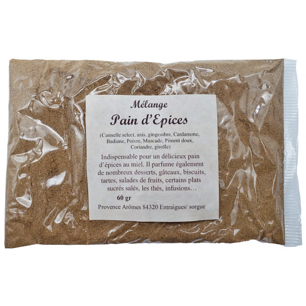 Pain d'épices mélange d'épices Sachet de 60 gr - Provence Arômes Tendance  sud