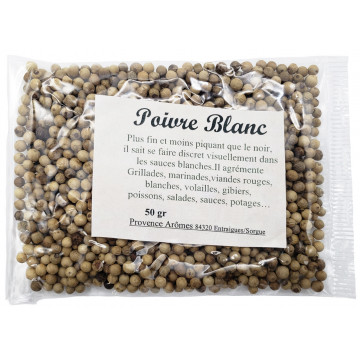 Poivre Blanc grain Sachet de 50 gr