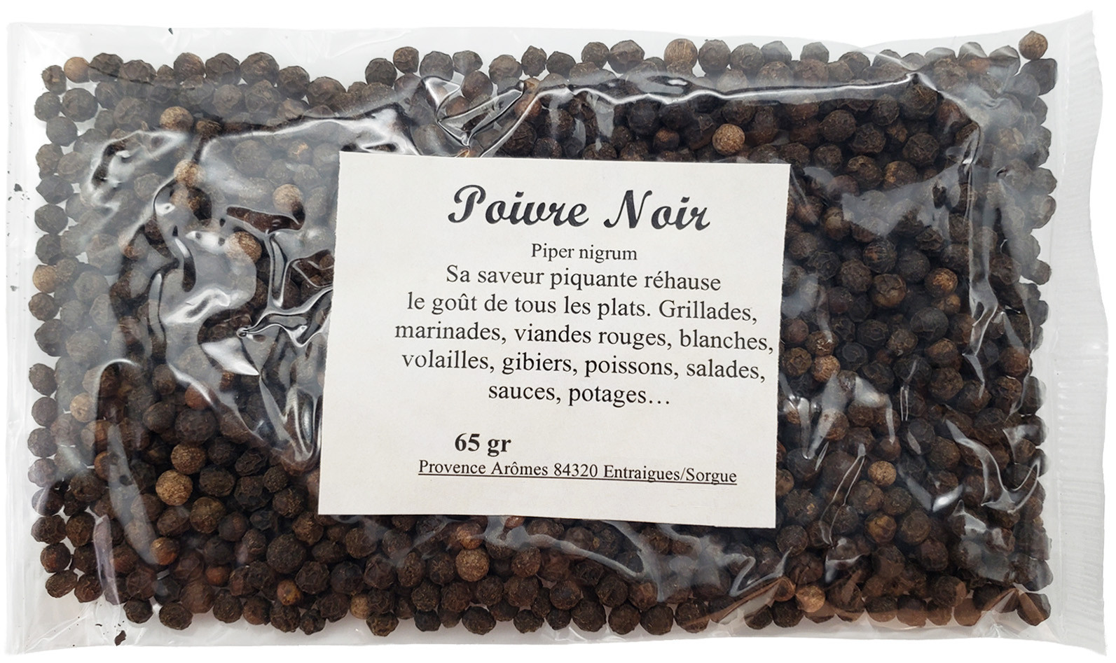 Poivre grain noir sachet de 500g – A Vos Conserves