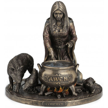 Statuette CERIDWEN DÉESSE CELTIQUE FERTILITÉ et INSPIRATION 17 cm effet bronze