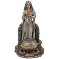 Statuette BRIGIDE DÉESSE de la POÉSIE de la GUÉRISON maîtresse du FOYER 23 cm effet bronze