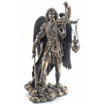 Statuette ARCHANGE SAINT MICHEL 27 cm effet bronze