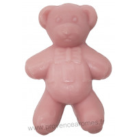 Savon en forme d'ourson rose plat