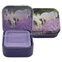 Boîte et savon d'invité Lavande déco Cheval lavande Esprit Provence