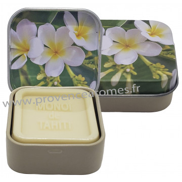 Boîte et savon d'invité monoï de Tahiti déco Fleur de Tiaré Esprit Provence