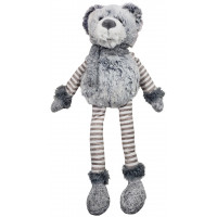 Peluche Ours gris pattes longues rayées