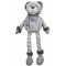 Peluche Ours gris pattes longues rayées