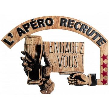 Plaque métal L'APERO RECRUTE ENGAGEZ VOUS !