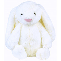 Peluche lapin blanc avec de grandes oreilles