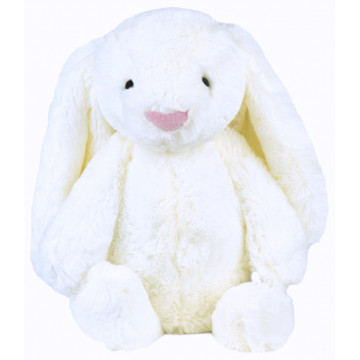 Bonnet peluche lapin blanc adulte 