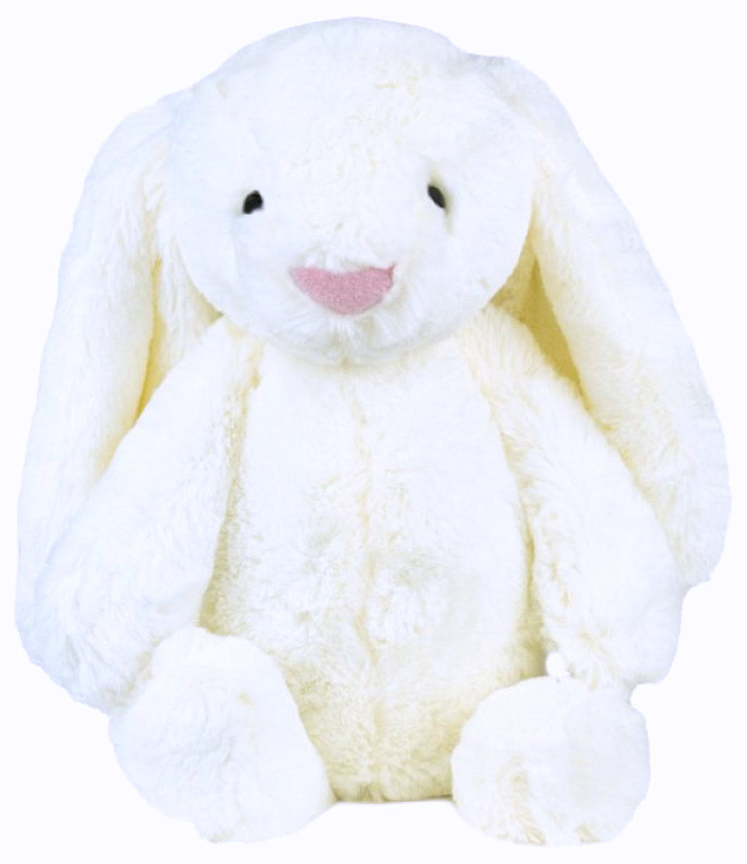 Peluche lapin blanc avec de grandes oreilles Provence Arômes