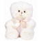 Peluche Ourson beige rosé nœud satiné