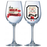 Coffret de 2 verres à Vin LE MEILLEUR VIN et JE NE VIEILLIS PAS