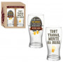 Coffret de 2 verres à Bière TOUT TRAVAILLE MÉRITE et AU NOM DES BIÈRES