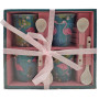 Coffret 4 Tasses à café et cuillères FLAMANT ROSE Allen Designs