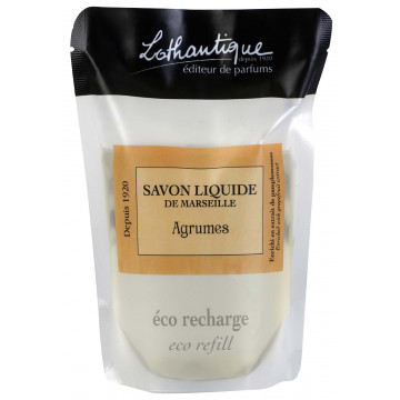 Recharge Savon liquide de Marseille Agrumes à l'huile d'olive Lothantique Le Comptoir à savons de Marseille