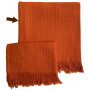 SERVIETTE NID D’ABEILLE ORANGE BRÛLÉE 50 x 100cm Mas du Roseau