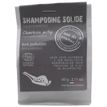 Shampooing solide au Charbon actif anti pollution Mas du roseau