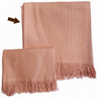 SERVIETTE NID D’ABEILLE ROSE POUDRE 50 x 100cm Mas du Roseau