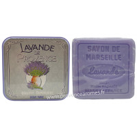 Boîte carrée déco LAVANDE DE PROVENCE Qualité Supérieur et son savon lavande