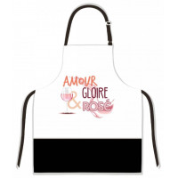 Tablier de cuisine AMOUR GLOIRE ET ROSÉ