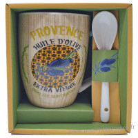 Mug avec cuillère PROVENCE HUILE D'OLIVE EXTRA VIERGE