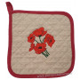 Manique tissus beige brodée COQUELICOT