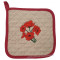 Manique tissus beige brodée COQUELICOT