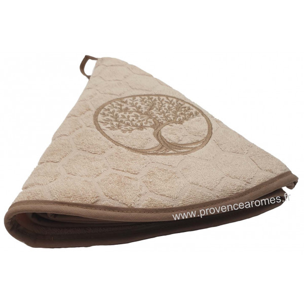 Générique Essuie Main Rond en éponge Tissage Jacquard olive cigale Orange Qualité Premium