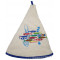 Serviette éponge ronde écru brodée DANSE DES SARDINES tissage Jacquard