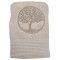 Serviette d'invité beige brodée ARBRE DE VIE