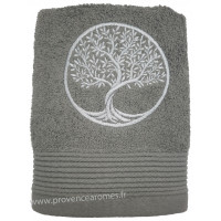 Serviette d'invité quartz brodée ARBRE DE VIE