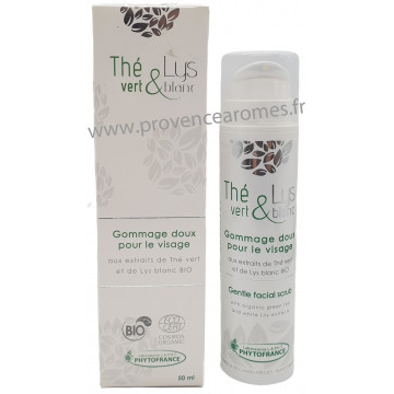 Gommage doux pour le visage aux extraits de thé vert et lys blanc Phytofrance