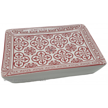 Porte savon rectangle Fleur de lys couleur rouge