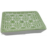 Porte savon rectangle Fleur de lys couleur vert