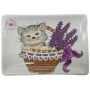 Porte savon rectangle Chat lavande