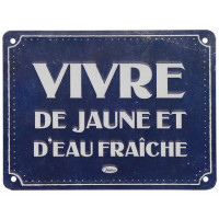 Plaque métal VIVRE DE JAUNE Natives déco rétro vintage