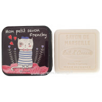 Boîte carrée déco Mon petit savon chat Frenchy et son savon au Lait d'ânesse