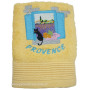 Serviette d'invité jaune brodée LE CHAT SUR UNE FENÊTRE EN PROVENCE