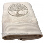 Serviette de toilette beige brodée ARBRE DE VIE