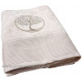 Drap de bain beige brodé ARBRE DE VIE