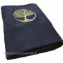 Drap de bain noir brodé ARBRE DE VIE