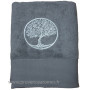 Drap de bain quartz brodé ARBRE DE VIE