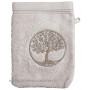 Gant de toilette beige brodé ARBRE DE VIE