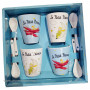 Coffret 4 Tasses à café et cuillères LE PETIT PRINCE Avion et Lune