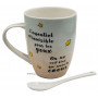 Mug avec cuillère LE PETIT PRINCE Planète rose